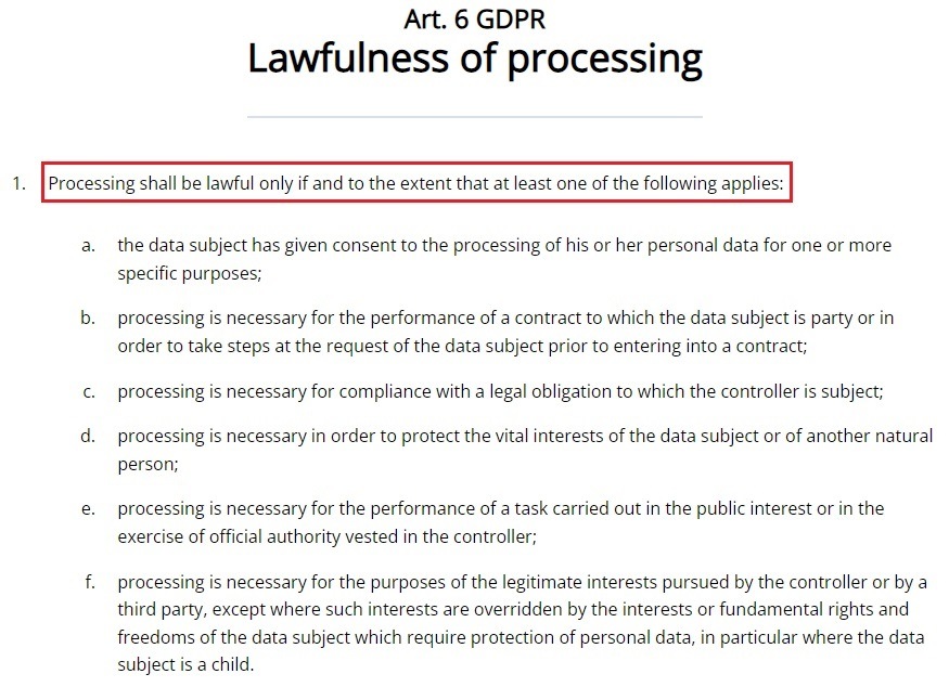 GDPR Article 6