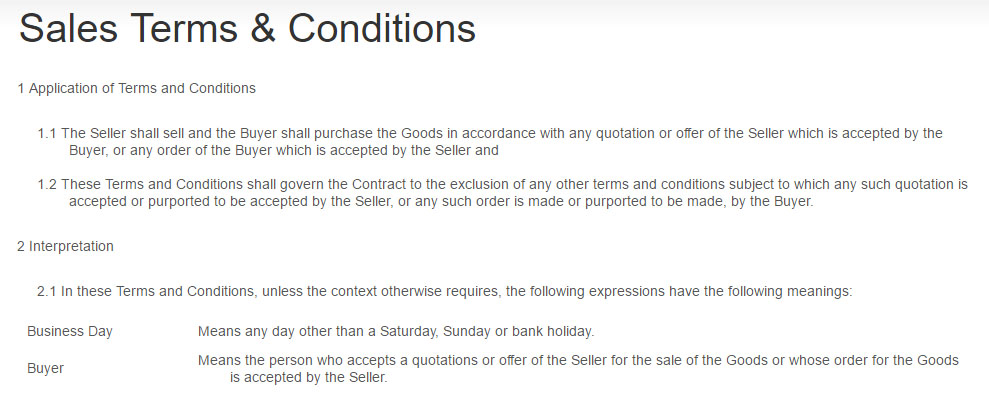 Screenshot of TeleAdapt Terms and Conditions page