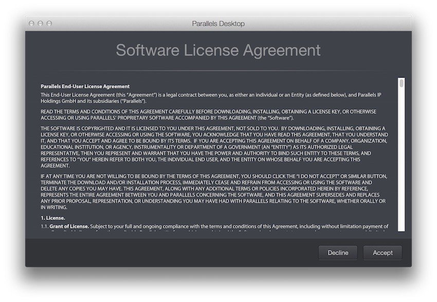 Parallels Software License Agreement