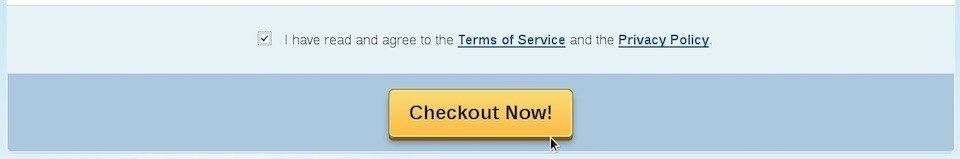 HostGator checkout form: I have read and agree to